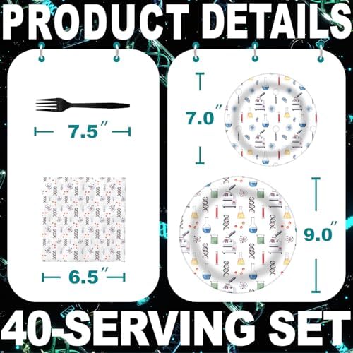 Science Party Decorations - Science Party Plates and Napkins for Kids Birthday Party, Serves 40 Guests - Image 2
