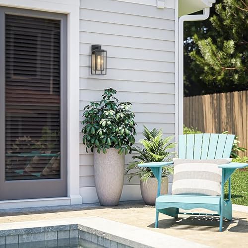 14" Double Cage Outdoor Wall Light, 2Pack Exterior Lantern Sconce - Image 2