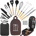 Camping Cooking Utensils Set, Silicone Cookware for Travel BBQ by Camkinger