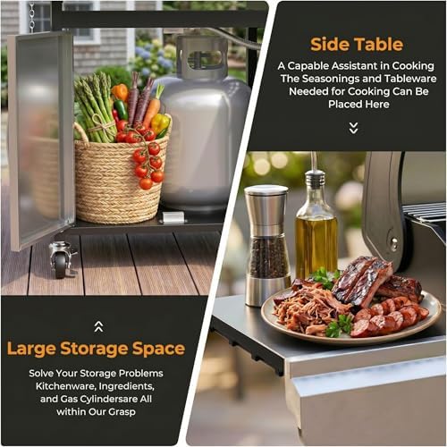 COWSAR 3-Burner Propane Grill with Side Burner 34,000 BTU BBQ Grill - Image 7