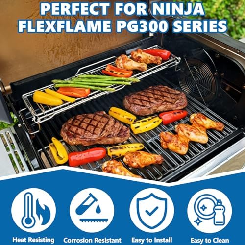 Adjustable Expandable Griddle Warming Rack for Ninja PG300 FlexFlame Grill - Image 6