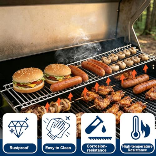 LS'BABQ Grill Warming Rack for Nexgrill Home Depot 720-0896X & 720-0898, Stainless Steel Upper Warming Rack Replacement Parts for Nexgrill Deluxe 6-Burner Gas Grills, 32" x 7" - Image 5