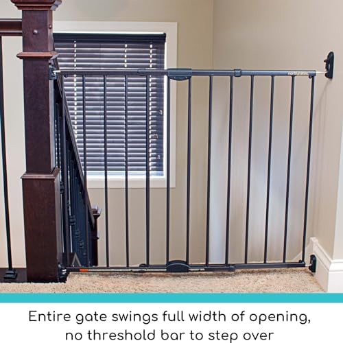 Toddleroo Easy Swing & Lock Baby Gate for Top of Stairs: 31" Tall, Bronze - Image 6
