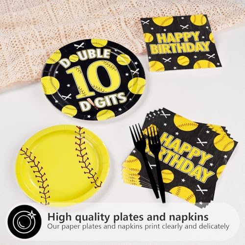 96Pcs Softball 10th Birthday Party Decorations, Serves 24 - Image 3