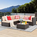 Vongrasig 6 Piece Patio Furniture Set, Small Outdoor Sectional Sofa Couch by Vongrasig
