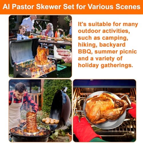 Al Pastor Skewer for Grill, 10 Inch Gyro Pan with Fat Separator - Image 2