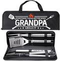 Grandpa Gifts from Grandkids, Gifts for Grandpa Christmas, Grilling Accessories, Heavy Duty Stainless Steel Grill Set BBQ Grill Tools for Outdoor Grill with Aluminum Case, Camping Grill Utensils Set by Unknown