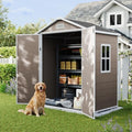 UDPATIO Outdoor Resin Storage Shed 6x4 FT, Plastic Shed for Garden, Brown by UDPATIO