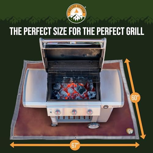 Fireside Outdoor Portable Fire Pit Mat for Under Grills - Under Grill Mats for Outdoor Grill Deck Protector, Solo Fire Pit Accessories, Fireproof Mats, BBQ Pits, Firepit - Ember Mat, 67"x60" - Image 3