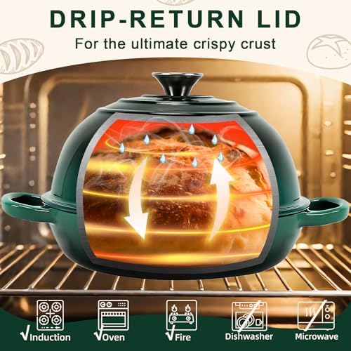 AHJ 6QT Enameled Cast Iron Dutch Oven for Sourdough Bread Baking - Image 3