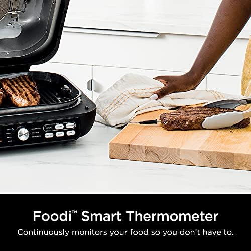 Ninja IG651 Foodi Smart XL Pro 7-in-1 Indoor Grill/Griddle Combo, use Opened or Closed, Air Fry, Dehydrate & More, Pro Power Grate, Flat Top, Crisper, Smart Thermometer, Black - Image 6