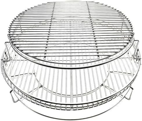 Multi-Level Base Rack Cooking Grates System for BGE, Big Green Egg XL, Kamado Joe Big Joe 24" Charcoal Grill，Round Stack Rack Grid, with Removable Cooking Expander Rack by Tmozyar%C2%AE
