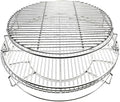 Multi-Level Base Rack Cooking Grates System for BGE, Big Green Egg XL, Kamado Joe Big Joe 24" Charcoal Grill，Round Stack Rack Grid, with Removable Cooking Expander Rack by Tmozyar%C2%AE
