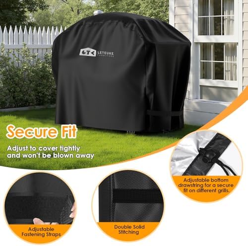 Leteuke Grill Cover for Outdoor Pizza Oven Table Stand Grill Cart - Image 4