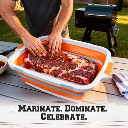 KITCHEN PERFECTION Collapsible XL Smoker & BBQ Prep Tub with Locking Lid - Image 4