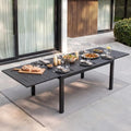 NUU GARDEN Outdoor Rectangular Aluminum Extendable Dining Table, Black by NUUGARDENCORPORATION