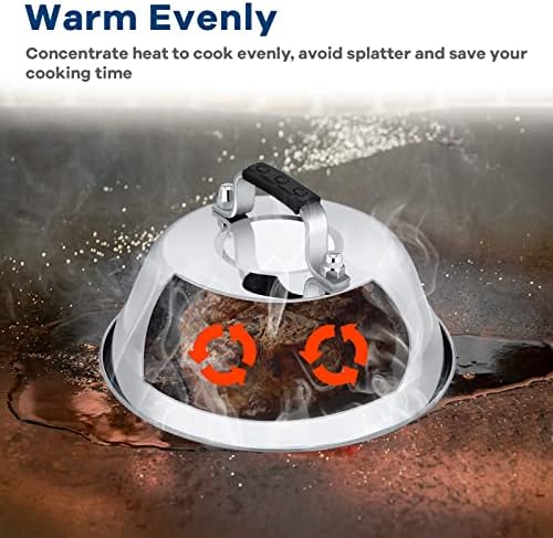 Leonyo 6.5IN Stainless Steel Griddle Basting Cover Dome, 2 Pack - Image 4