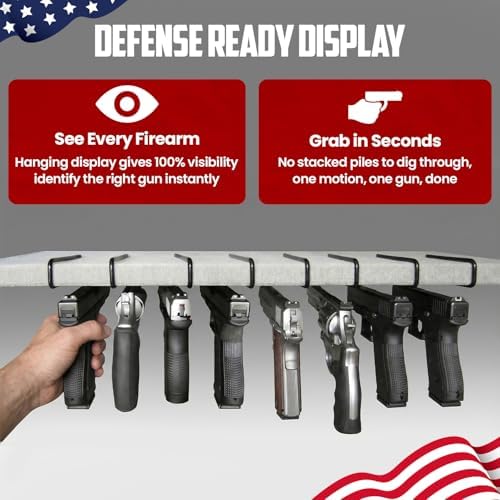 SAFETY STORAGE Handgun Hangers, Original Pistol Hooks, Firearm Organizers - Image 6