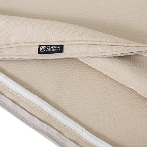 Classic Accessories Montlake Water-Resistant 23 x 22 x 4 Inch Outdoor Back Cushion Slip Cover, Patio Furniture Cushion Cover, Antique Beige, Patio Furniture Cushion Covers - Image 5