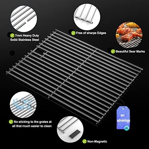 17 inch Grill Grates for Home Depot Nexgrill 720-0830H, 720-0830D Gas Grill Model, 17 x 13 Stainless Steel Cooking Grids Replacement Repair Parts - Image 6
