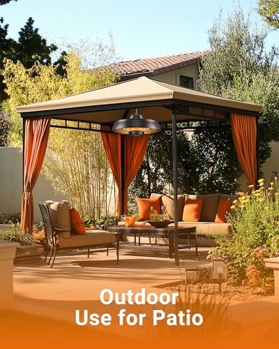 PASAPAIR 1500W Carbon Infrared Hanging Patio Heater, 3-Second Warmth, Black - Image 7