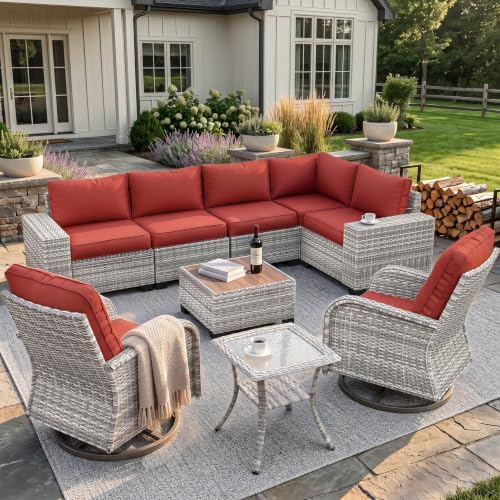 Outdoor Patio Furniture Set PE Wicker Rattan Outdoor Sectional Sofa - Image 6