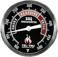 Tel-Tru BQ300 Barbecue Thermometer, 3 inch black dial with zones, 4 inch stem, 100/500 degrees F by MidwestHearth