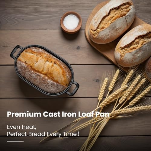 Cast Iron Loaf Pan with Lid-Bread Baking Pan for Sourdough,Pre-Seasoned Dutch Oven, 11 X 7 Inch Loaf Pans for Homemade,Heavy Duty with Even Heating - Image 7