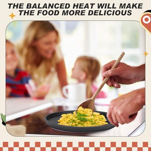 Maxdot 2 Pcs 10.7 Inch Cast Iron Grill Pan Round Pizza Pan Skillet for BBQ - Image 6