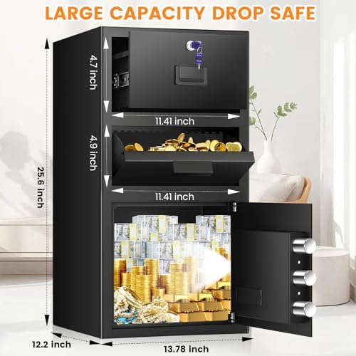 5.6 Cuft Drop Safe Box for Business, Money Safe with Quick Place Drop Slot - Image 4