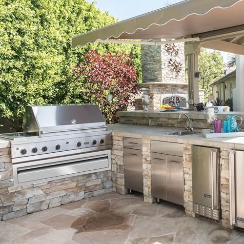 Outdoor Kitchen Drawers 30" W x 6.5"H x 23"D Flush Mount Single BBQ Drawers Built-in Stainless Steel Drawer for Outdoor Kitchen Island, Patio Grill Station - Image 2