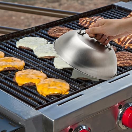 ZBXFCSH Compatible with Blackstone 5555 Stainless Steel 9" Griddle Melting Cheese Dome Wok Lids- Commercial Grade Basting and Steaming Cover- Best for Use in Flat Top Grills, 0.6mm Thickness-2 Domes - Image 4