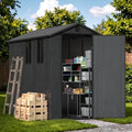 Devoko 4×8 FT Resin Outdoor Storage Shed with Floor, Plastic Garden Shed by DEVOKO