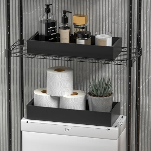 Bamboo Toilet Tank Tray, 15" x 6" x 2.5", Black - Image 4