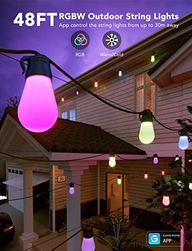 Govee Smart Outdoor String Lights H7015, 48ft RGBIC, IP65, 47 Scene Modes - Image 2