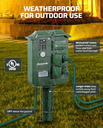 DEWENWILS Outdoor Power Stake Timer, Dusk to Dawn Timer with 2 Remotes - Image 4