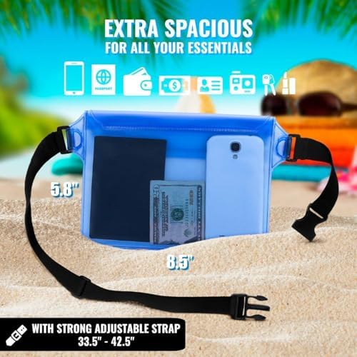 AiRunTech Clear Fanny Pack Waterproof,Beach Cruise Ship Essential Accessories Must Haves,Waterproof Pouch for Phone Passport Wallet Purse with Waist Strap - Image 3