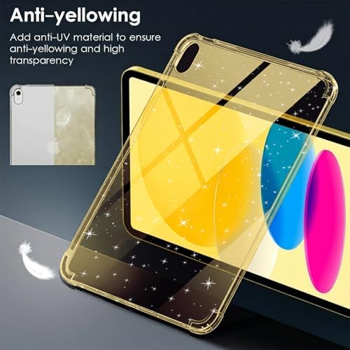 Clear Glitter Yellow Case for iPadA16 11th/10th Gen 11/10.9" 2025/22 - Image 3