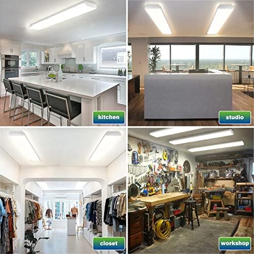 ANTLUX 4FT LED Wraparound 40W Shop Lights for Garage, 4400lm, 6000K, 4 Foot Crystal LED Wrap Light, 48 Inch Integrated Linear Strip Flush Mount Office Workshop Ceiling Lighting Fixture, 4 Pack - Image 5