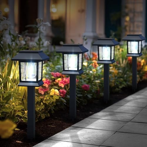 Greluna Solar Pathway Lights Outdoor,12 Pack Cool White 6000K Solar Lights, by Greluna