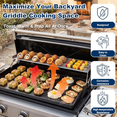 Griddle Warming Rack for Weber 36 inch Slate Griddles, 304 Stainless Steel - Image 3