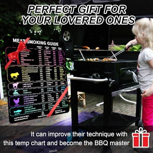 Meat Smoker Guide - Magnetic Smoking Temperature Chart with Wood Types, Cook Times & Internal Temps for 24 Meat Cuts - Waterproof BBQ Accessories for Pellet Grills - Grilling Gifts - Image 5