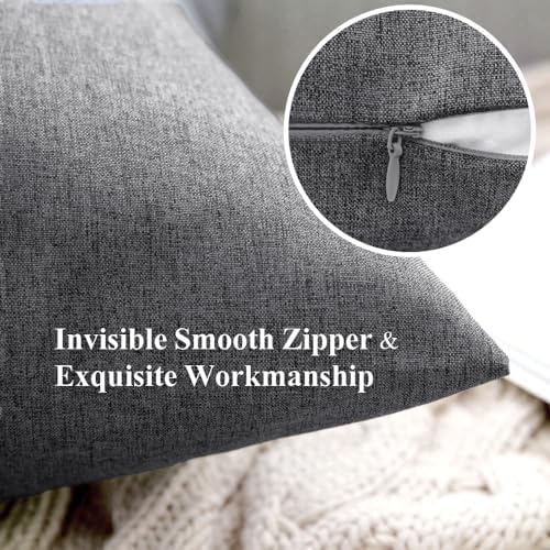 MIULEE Decorative Outdoor Pillow Covers Euro Waterproof 26x26 Light Grey - Image 2