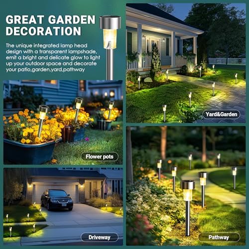 GIGALUMI Outdoor Waterproof Solar Garden Lights, 12 Pack Warm White - Image 2