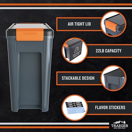Traeger Grills BAC637 Stay Dry Pellet Storage Bin, 22lb, Locking Lid - Image 4