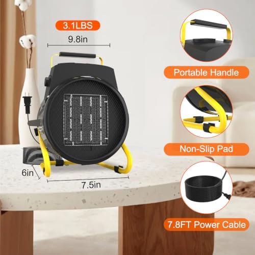 Outdoor Heater for Patio, 1500W Electric Garage Outdoor Heaters with 3 Modes, 3s Fast Heating, with Overheat Protection, Electric Space Heaters for Patio, Garage, Greenhouse, Office - Image 2