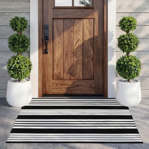 Halloween Door Mat 27.5"x43" Black and White Outdoor Rug Fall Porch Decor - Image 5
