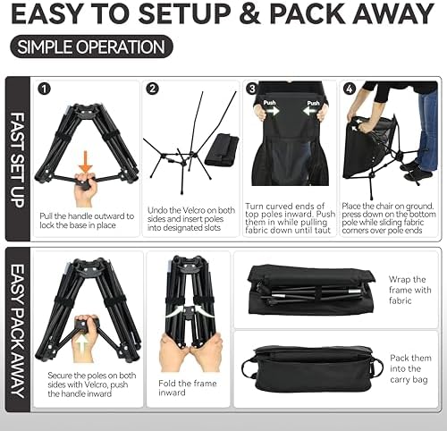 MARCHWAY Lightweight High Back Folding Camping Chair with Head Support - Image 6