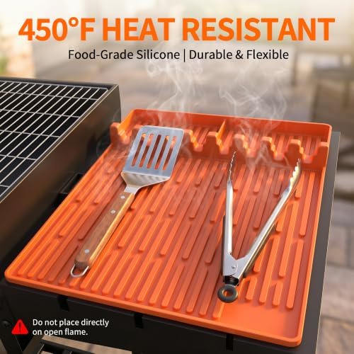 Silicone Grill Mat for Blackstone Griddle Accessories, 8-Slot Tool Mat - Image 6