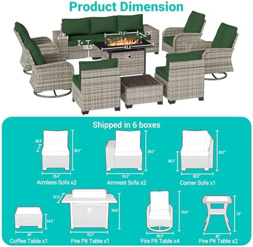 Outdoor Patio Furniture Set PE Wicker Rattan Outdoor Sectional Sofa - Image 5